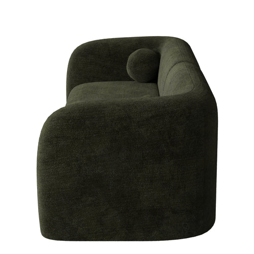 Sia Home - Rechte bank NOLA - Fluweel met patroon - Kaki groen - 226cm - vtwonen shop