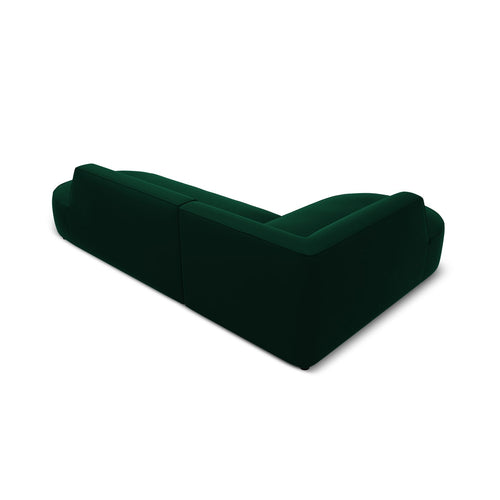 Cosmopolitan Design - Modulaire hoekbank links Siena 4-zits, flueel flessengroen - 180x273x69cm