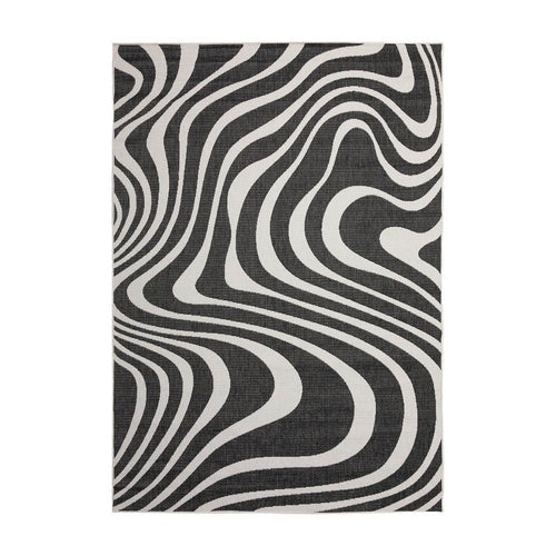 Interieur05 Buitenkleed Swirl Rechthoek - Zwart - Dubbelzijdig - 240 x 340 cm - vtwonen shop