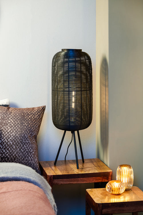 Light & Living - Tafellamp TOMEK - Ø21x55cm - Zwart - vtwonen shop