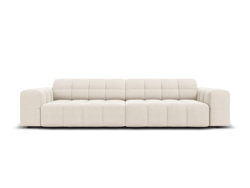 Cosmopolitan Design Bank Chicago 4-zits, flueel lichtbeige - 102x252x78cm