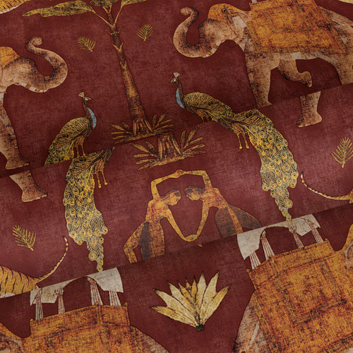 Sanders & Sanders behang olifanten terracotta - 53 cm x 10 m - 640497 - vtwonen shop