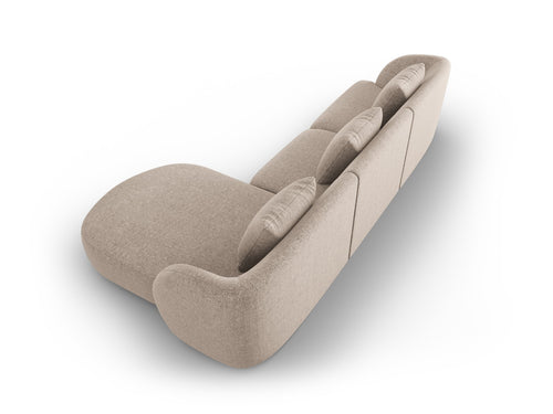Cosmopolitan Design rechter hoekbank Tulum 4-zits, chenille, beige - 156x255x70cm
