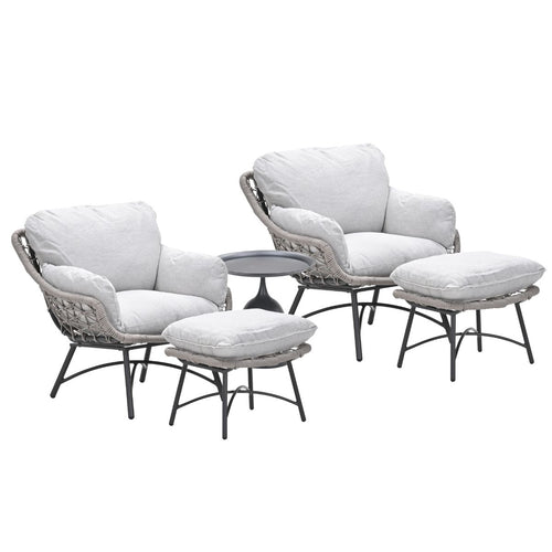 Garden Impressions Loungestoelen Selene taupe incl bijzettafel