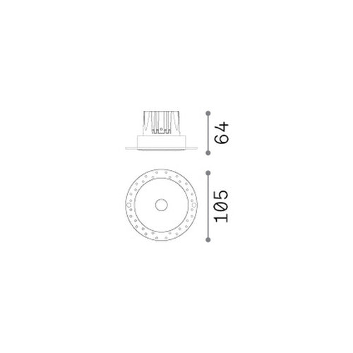 Ideal Lux INFINITY Randloze inbouwspot zwart 1x LED 12W 1000lm 3000K