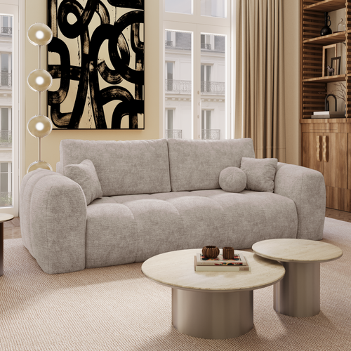 Premium Interiors - Slaapbank met opbergruimte SKY - gewaafd fluweel mol 260cm