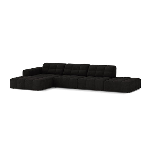 Cosmopolitan Design - Linker hoekbank Chicago 5-zits, chenille antraciet - 167x348x78cm