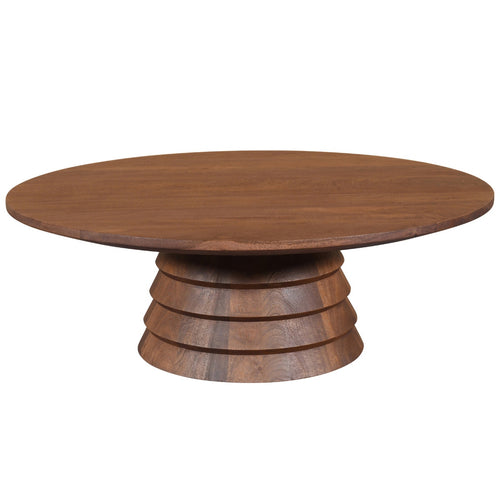 DÉJA Living Salontafel Marín - Rond Donkerbruin Mangohout - 90x90x31cm - vtwonen shop