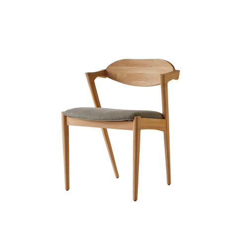 Tikamoon Stoel van licht massief teakhout en stof - Naturel - vtwonen shop