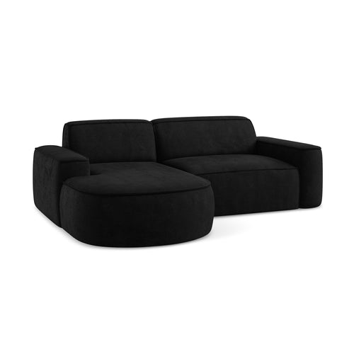 LaMiaSofa hoekbank links Melissa - chenille stof - zwart - 224x166x70