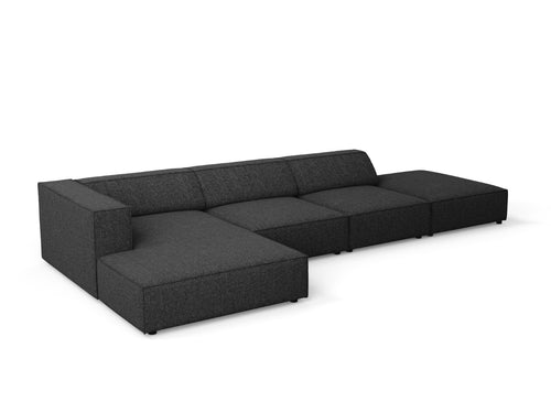 Cosmopolitan Design linker hoekbank Arendal 5-zits, chenille, zwart - 166x341x70cm