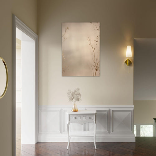 Artfulprints Poster met Lijst Abstract - Golden leafs   - 70x100 cm - Goud