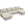 Cosmopolitan Design Panoramische bank Vienna 6-zits, structurele stof, lichtgrijs - 170x350x95cm