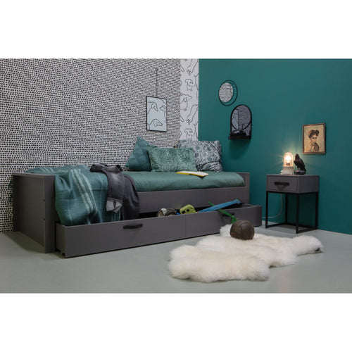 WOOOD bed incl. bedlade/lattenrol Morris - Grenen - Leem - 90x200 - vtwonen shop