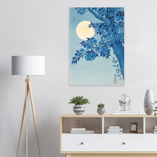 Artfulprints Poster Ohara Koson - Blossoming cherry on a moonlit night   - A4 21x29.7 cm - Meerkleurig