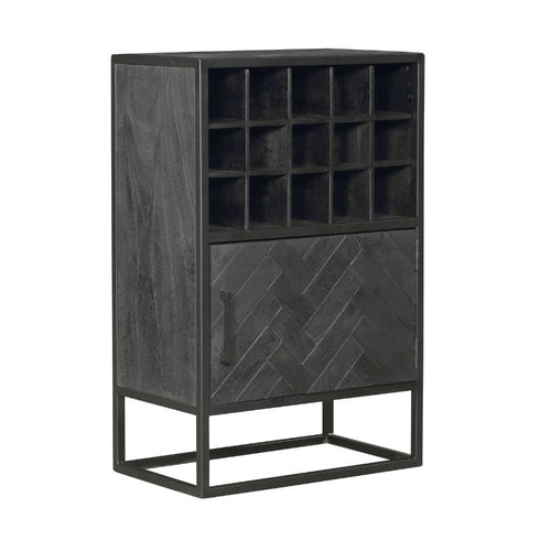 StarFurn Wijnkast New York - Zwart Hout - 55x35x90cm