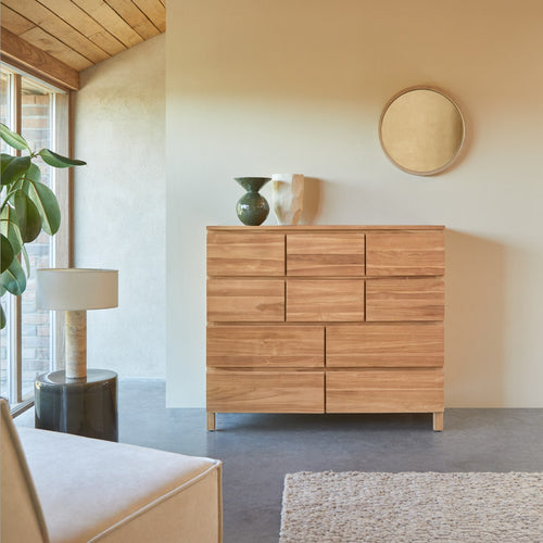 Tikamoon Massief teakhouten ladekast - Naturel - vtwonen shop