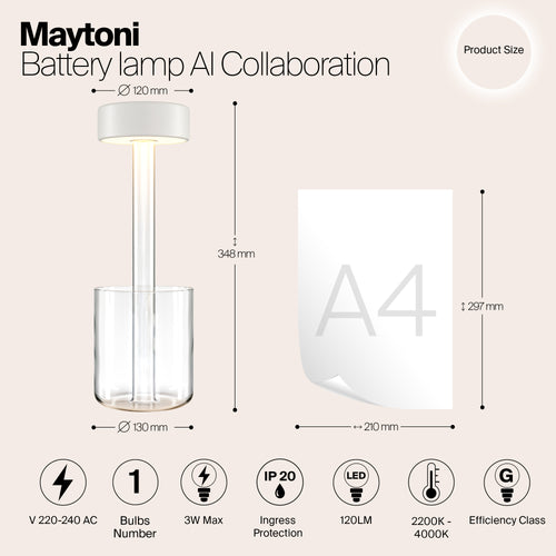 Maytoni - Batterijlamp AI Collaboration - Wit - Ø12 - vtwonen shop