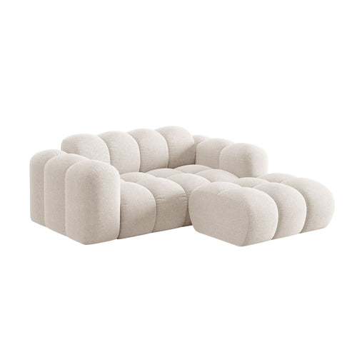 Cosmopolitan Design - Rechter hoekbank Treno 2-zits, chenille lichtbeige - 164x180x70cm