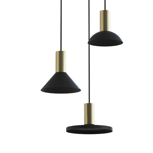 Nowodvorski hanglamp Hermanos - 3 lichts - 40  x 130   cm - zwart - goud - vtwonen shop