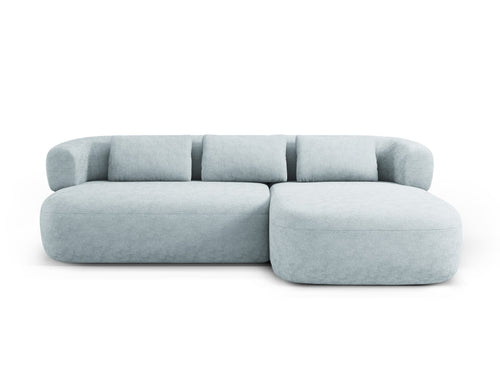 Micadoni rechter hoekbank Jenny 5-zits, chenille lichtblauw - 145x225x73cm