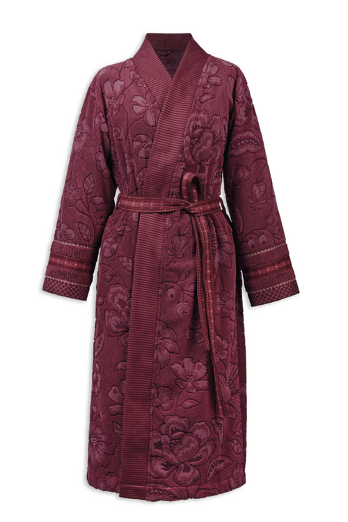 Pip Studio Badjas Jasmin Jacquard - XXL - Donker roze
