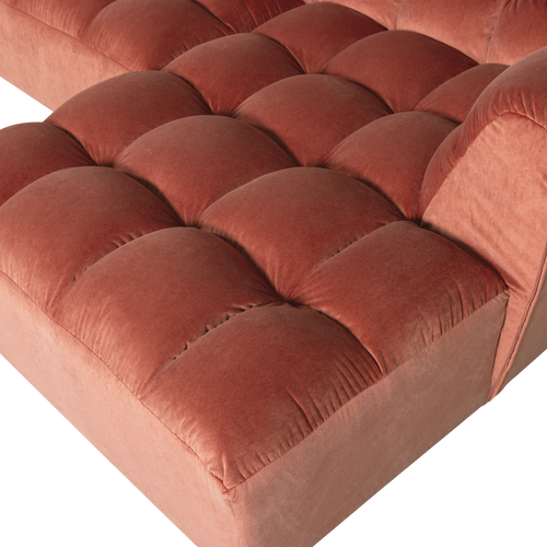 WOOOD chaise longue bank rechts Allure - Fluweel - Blush - 79x324x165 - vtwonen shop