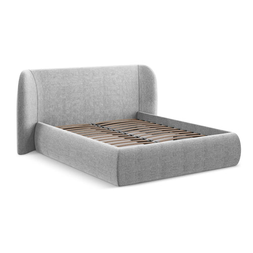 LaMiaSofa Bed met opbergruimte Trieste - chenille stof - lichtgrijs - 210x215x110