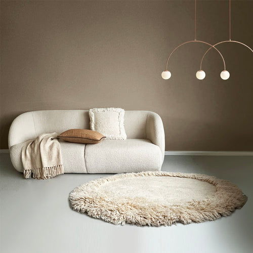 Malagoon vloerkleed Eboya - gebroken wit - Ø 160cm 100% wol