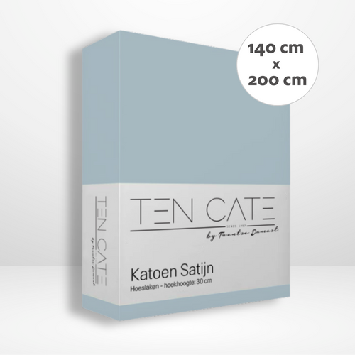 Ten Cate hoeslaken - 100% katoensatijn - 140x200 - lichtblauw - vtwonen shop