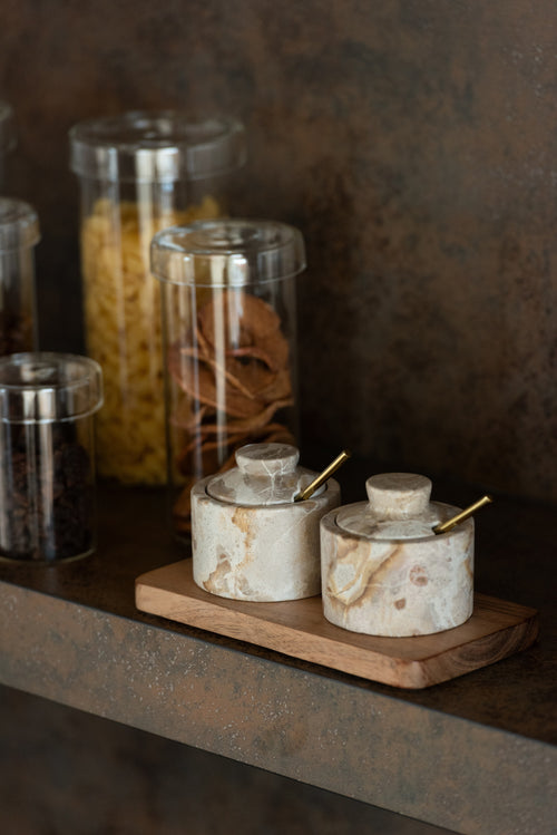 J-Line kruidenset Marmer - steen - naturel/beige - vtwonen shop