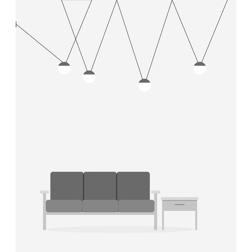 Faro Mine 28376-4L - Hanglamp 4-lichts hout, donkergrijs, E27