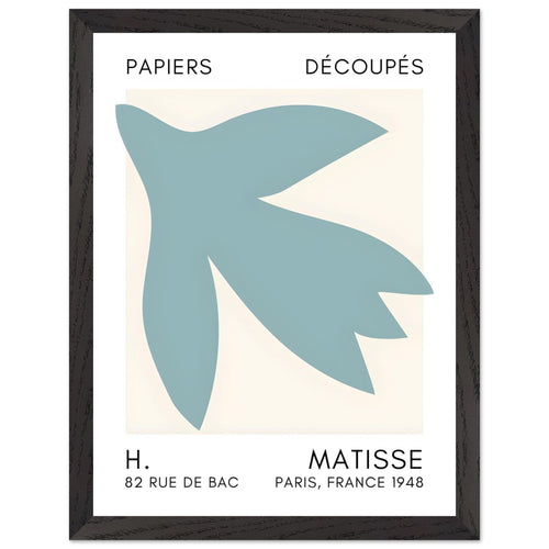 Artfulprints Poster met Lijst Matisse – Shapes in the air turquoise   - 30x40 cm - Turquoise