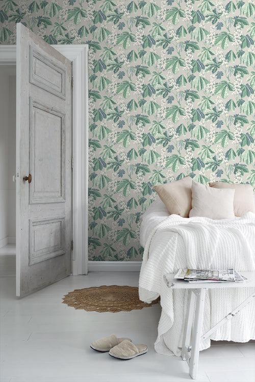 Borastapeter behang bladeren grijs - 53 cm x 10.05 m - 660407