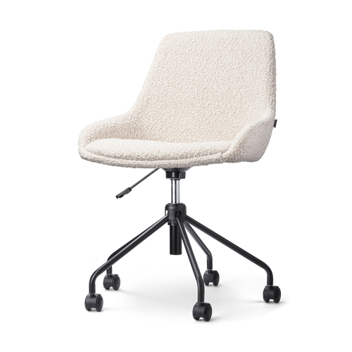 Nolon Nout-Isa Bureaustoel Bouclé Beige - Stof - Zwart Onderstel - vtwonen shop