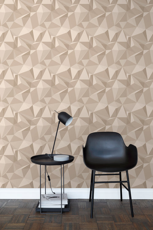 Sanders & Sanders behang grafisch 3D motief beige - 50 x 900 cm - 935272