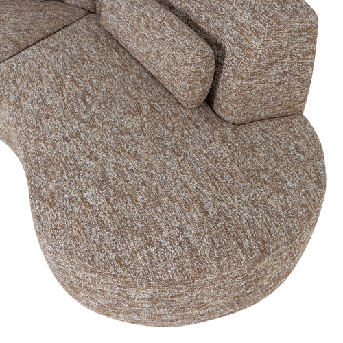 WOOOD half ronde bank 4-zits Batavier - Polyester - Lichtbruin - 74x254x122 - vtwonen shop