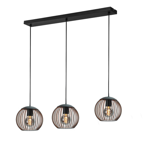 EGLO hanglamp Almanzora - e27 - 90 cm - zwart/koper - vtwonen shop