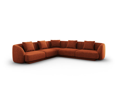 Cosmopolitan Design Symmetrische hoekbank Tulum 5-zits, chenille, terracotta - 255x255x70cm