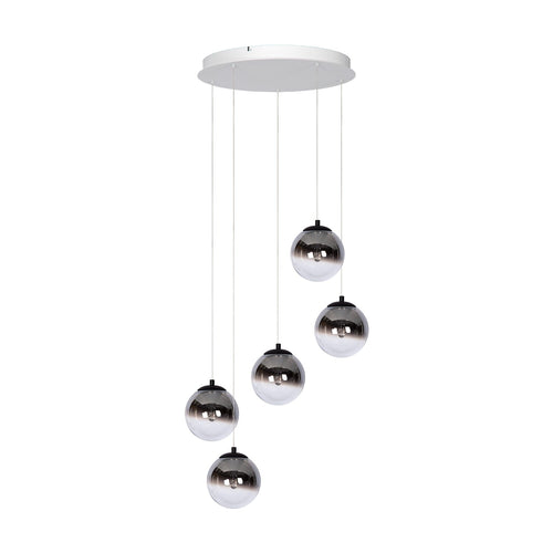 Atmooz hanglamp Monza 5 rond - wit - Ø 45 x H 170 cm - geïntegreerde led