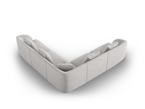 Cosmopolitan Design Symmetrische hoekbank Tulum 5-zits, chenille, lichtgrijs - 255x255x70cm