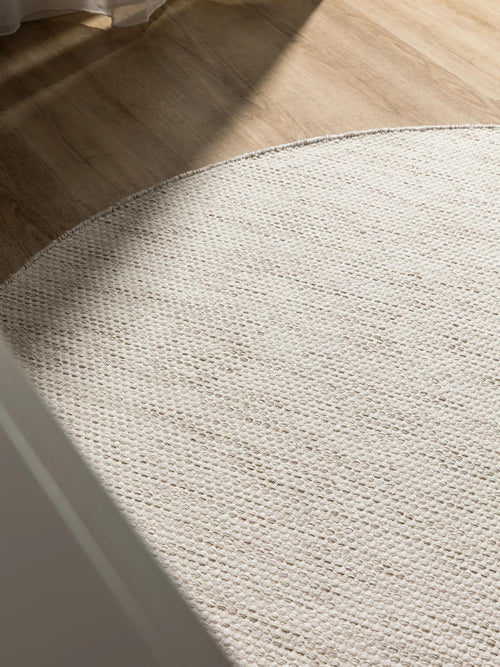 benuta katoenen vloerkleed Ron - créme - ø 200 cm