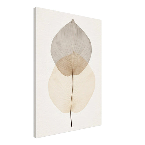 Artfulprints Canvas Japandi - Leaf canvas - 50x70 cm - beige