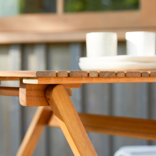 Tikamoon Tuinset van massief acaciahout en metaal, 2 stoelen - Zwart