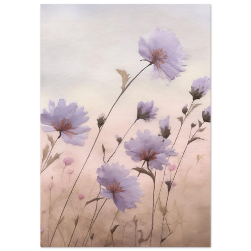 Artfulprints Poster met Lijst Flower aquarel 2   - A4 21x29.7 cm - Roze