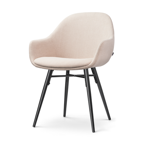 Nolon Nena-Mae Eetkamerstoel Beige - Zwarte Houten Poten