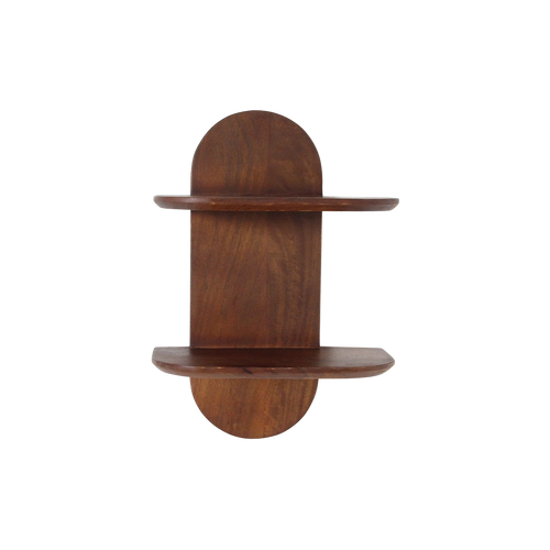 Raw Materials Bullnose mangohouten wandplank dubbel - 35x18x50 cm