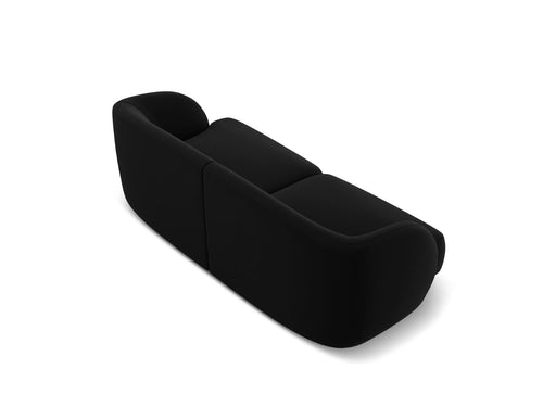 Micadoni Bank Miley 2-zits, flueel, zwart - 90x180x70cm