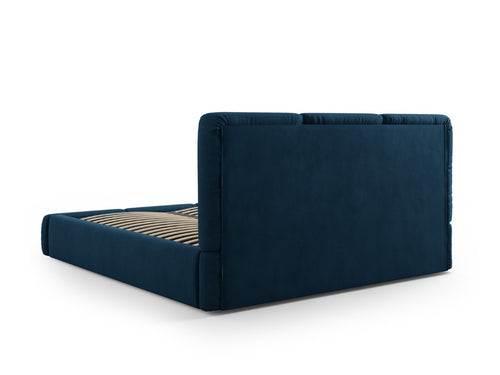Cosmopolitan Design Opbergbed met hoofdeinde Nicolas 180x200cm, chenille, koningsblauw - 220x200x100cm