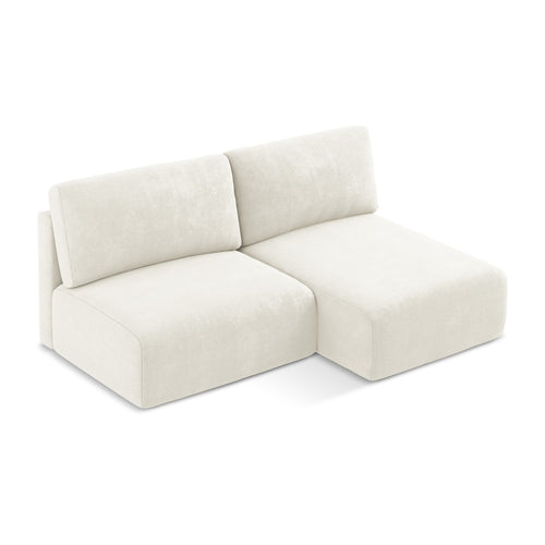LaMiaSofa hoekbank rechts Ostia - chenille stof - wit - 210x149x79